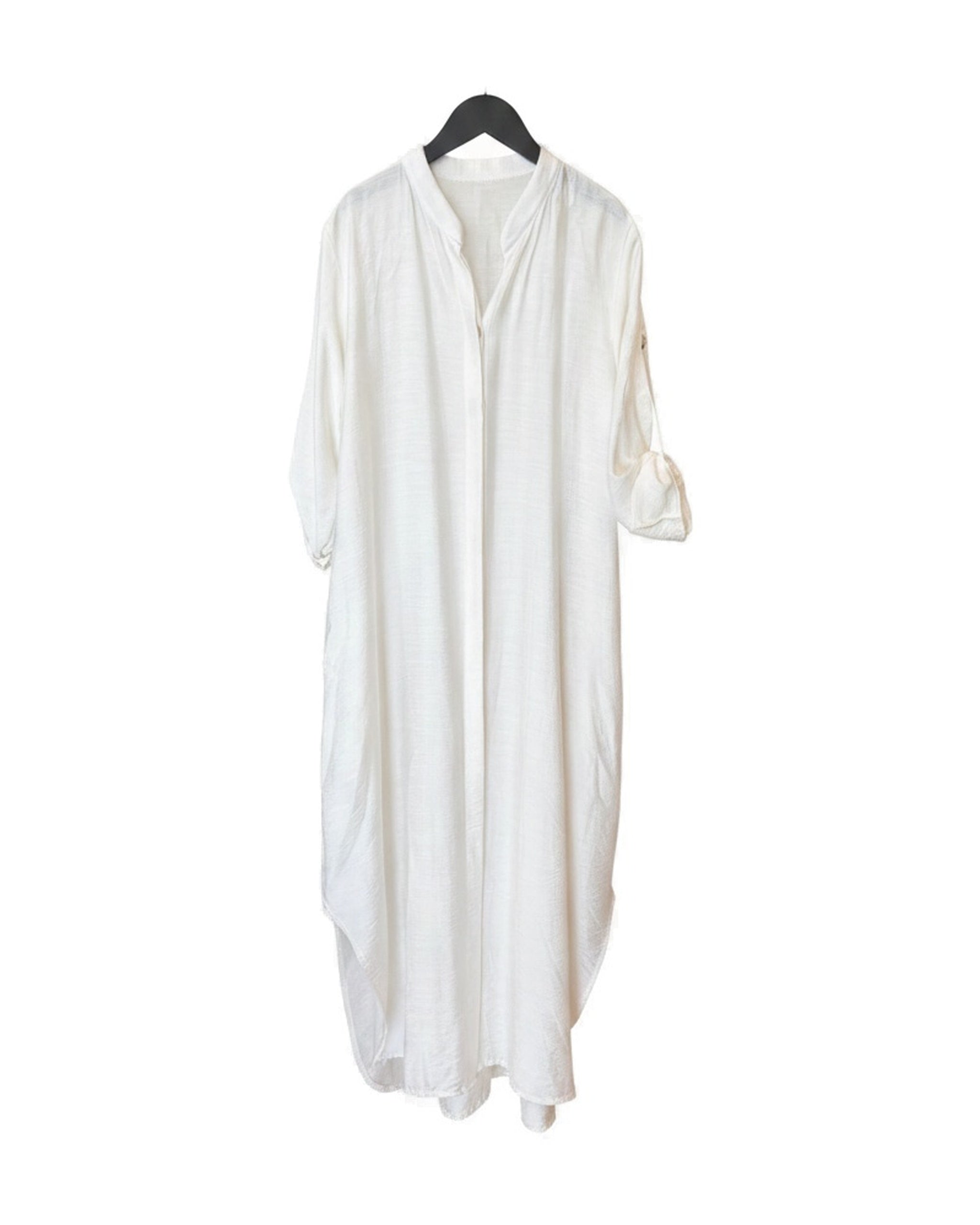 SABAI Cotton-Silk Long Shirt Dress Dress BestPlanNoPlan White