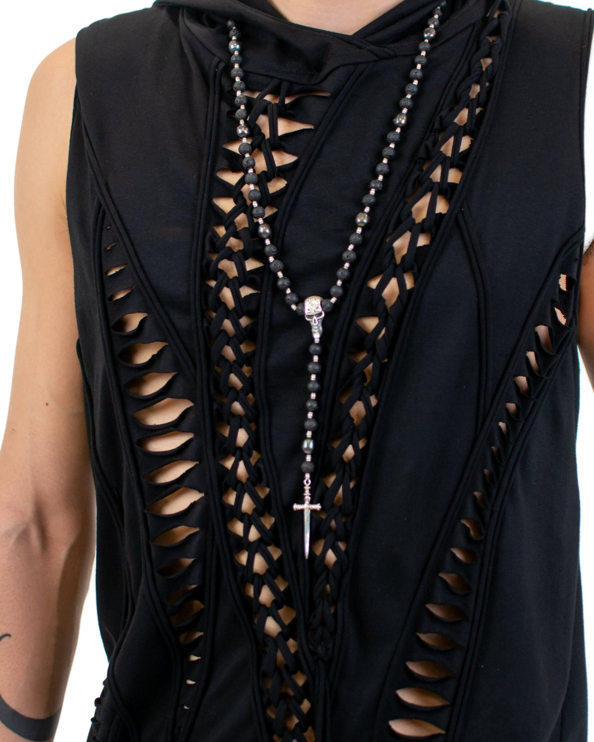 SKULL AND SWORD Silver Pendant Necklace Accessories BestPlanNoPlan