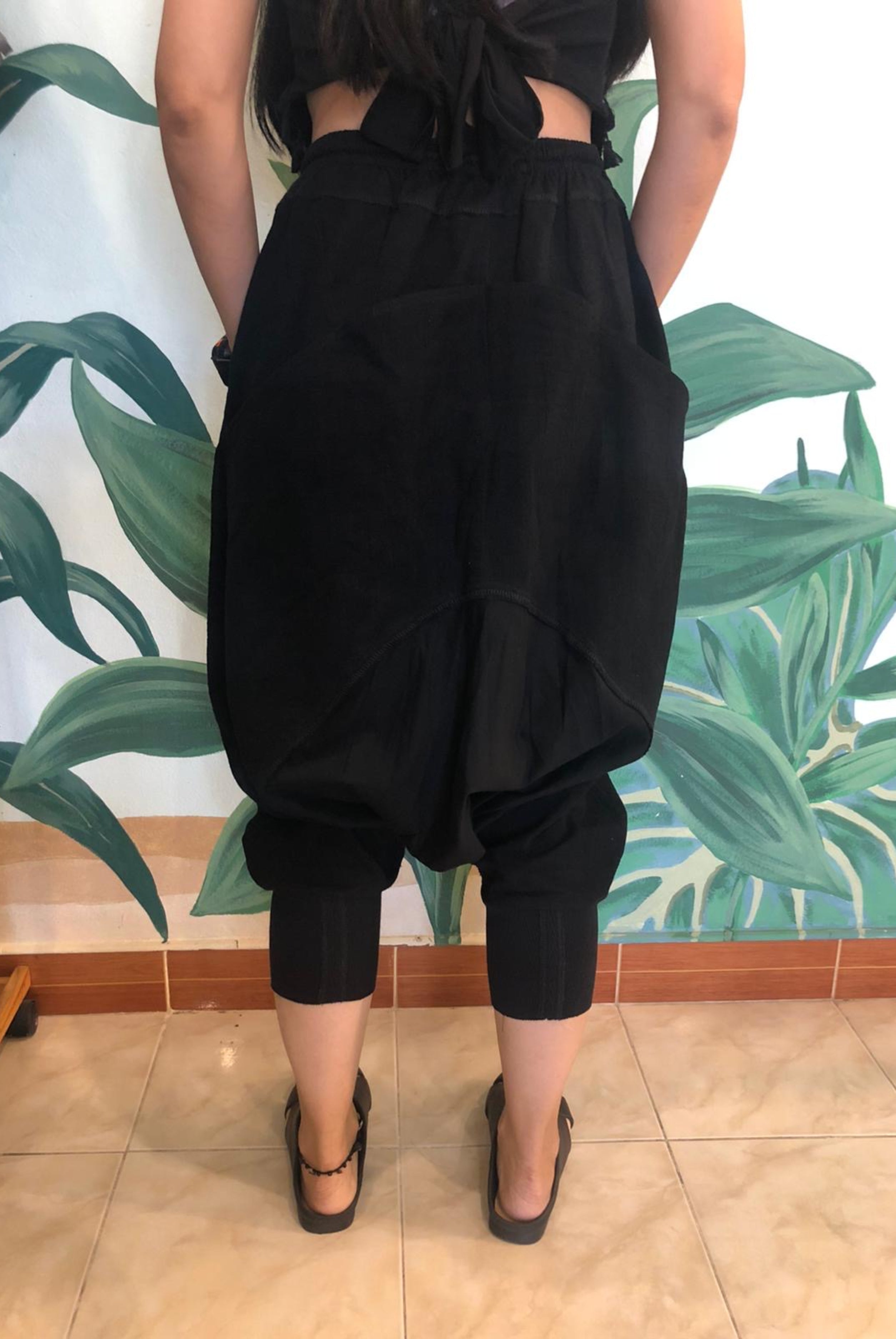 LINEN YOGA Pants Unisex Pants BestPlanNoPlan Black