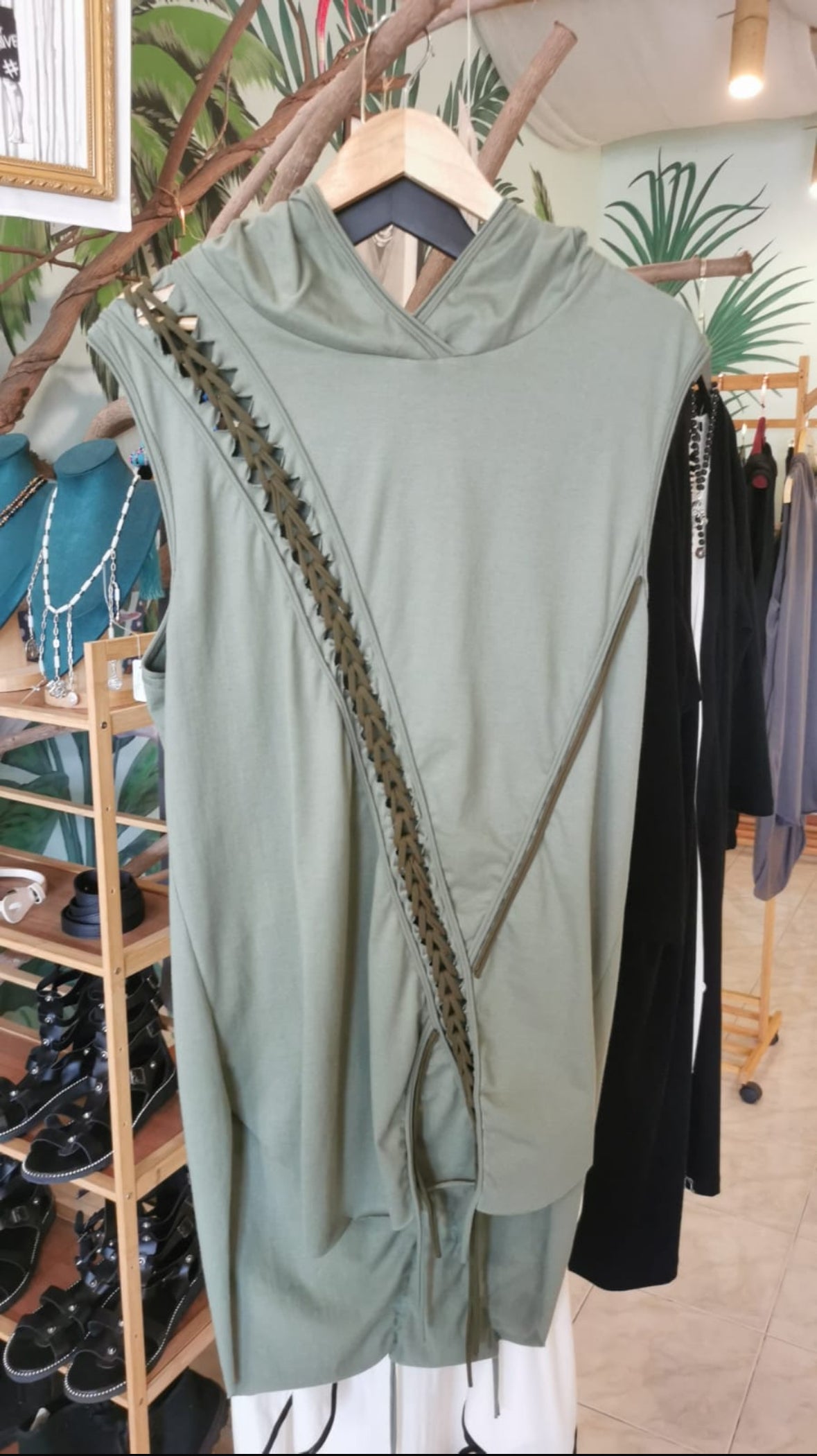 Olive branch sleeveless hoodie BestPlanNoPlan