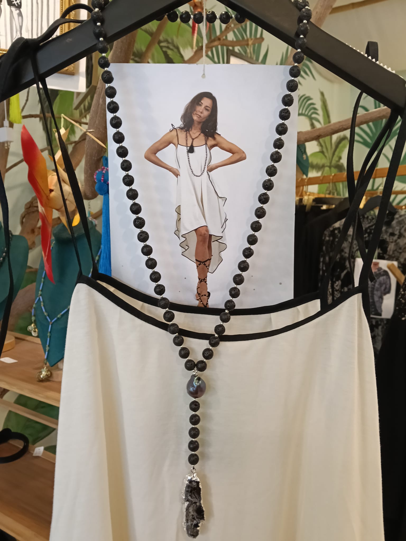 BLACK PEARL unisex long necklace necklace for him and for her BestPlanNoPlan