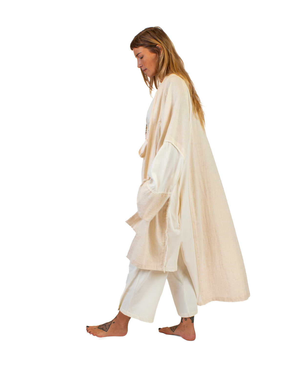 LINEN Long Kimono, Linen-Cotton Blend Kimono BestPlanNoPlan