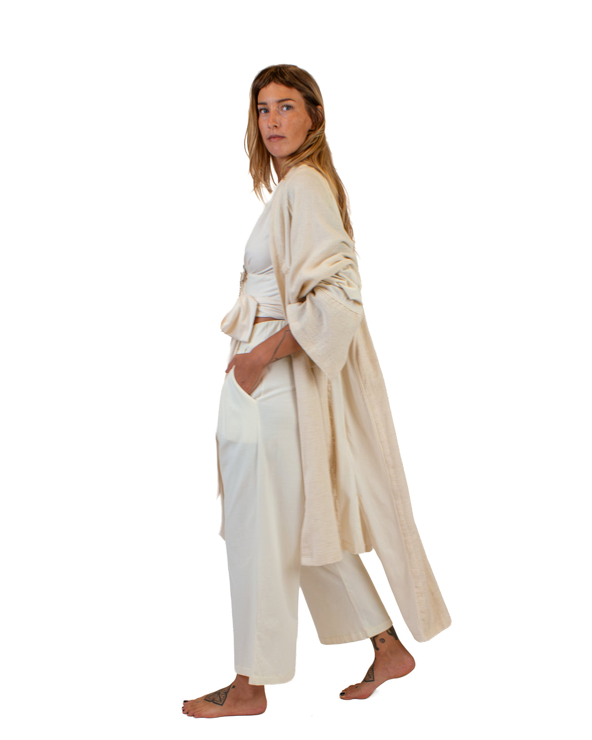 LINEN Long Kimono, Linen-Cotton Blend Kimono BestPlanNoPlan