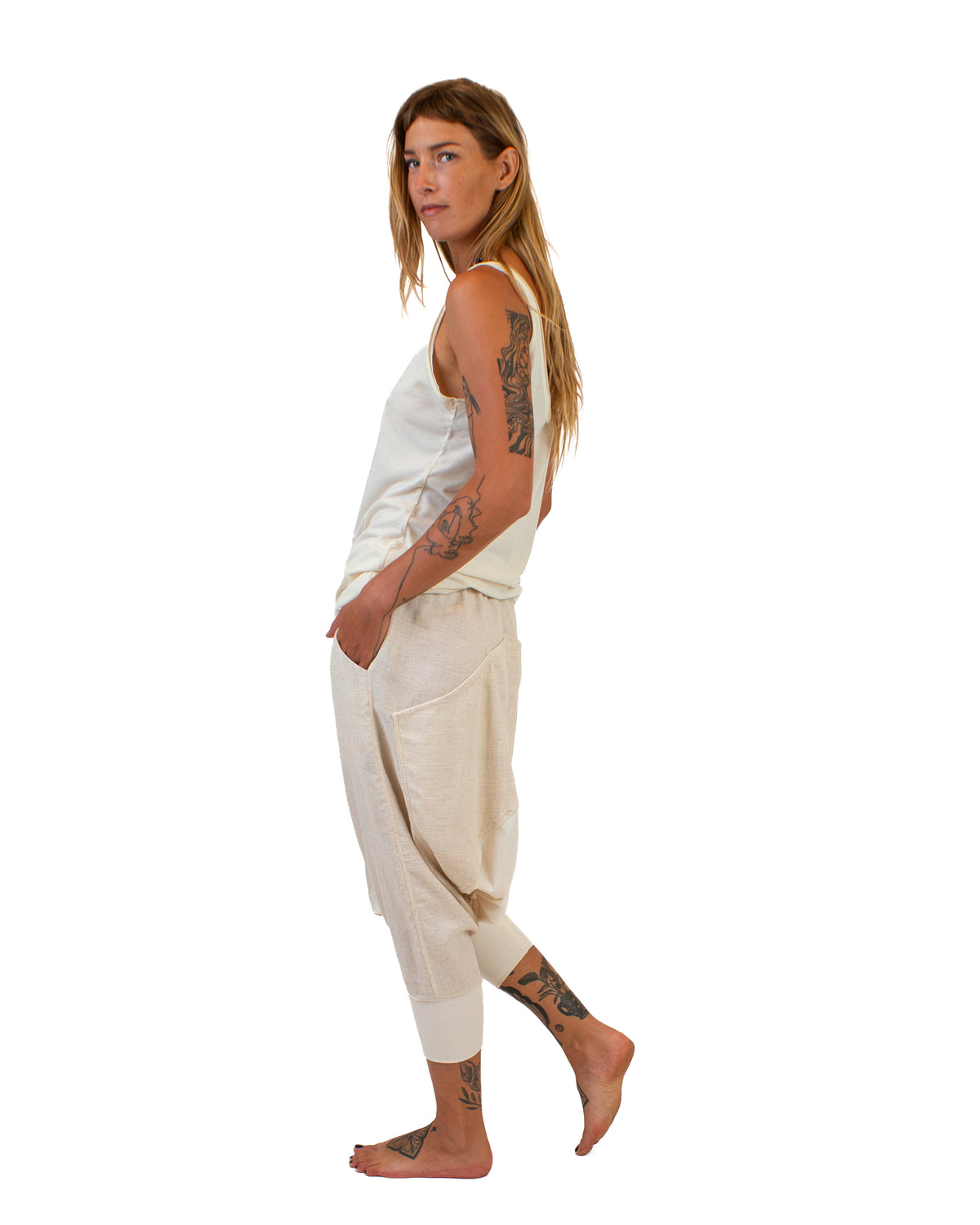 YOGA Fluid Cotton Jersey Pants BestPlanNoPlan Cream