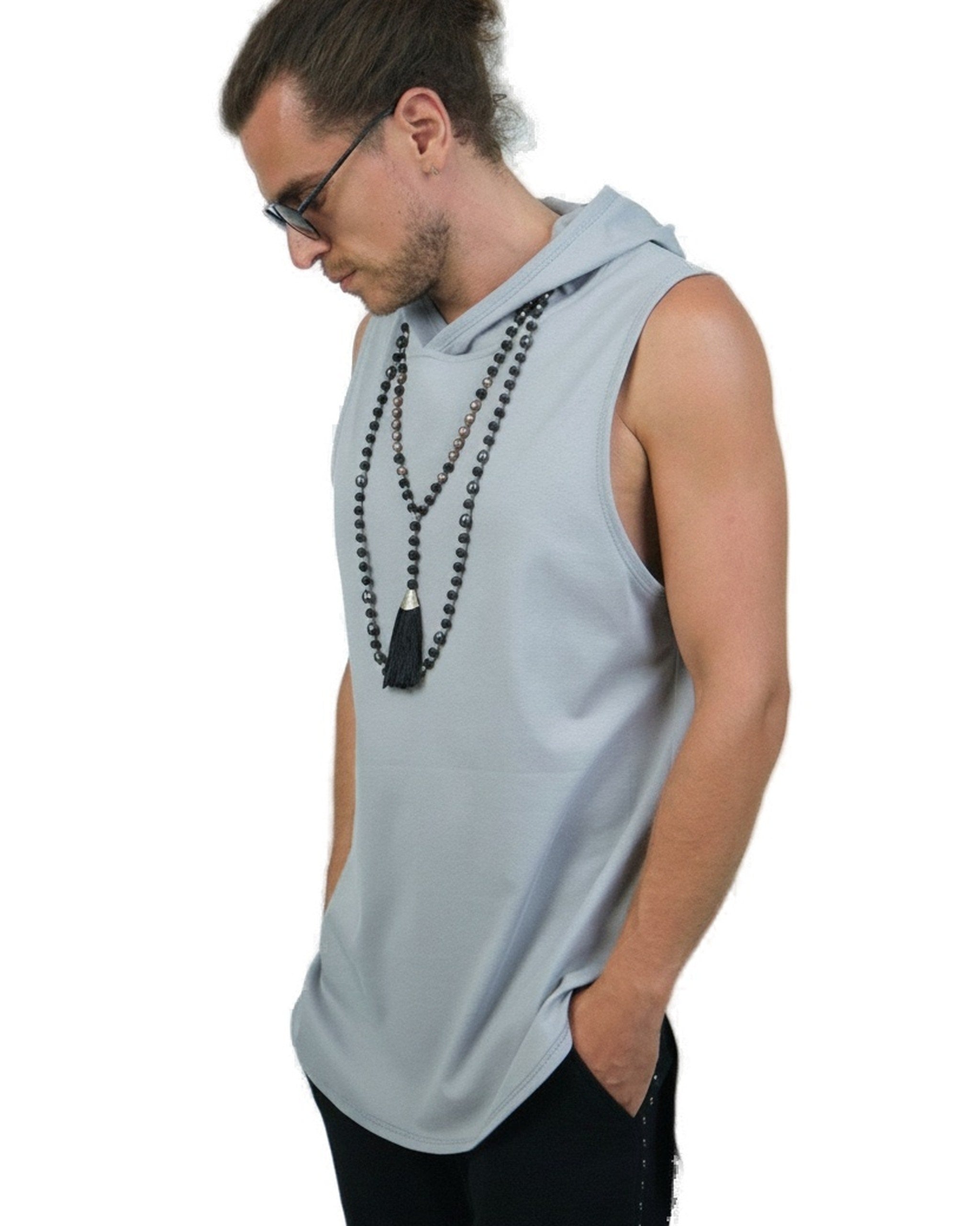 BASIC Hoodie Top BestPlanNoPlan Light Gray S