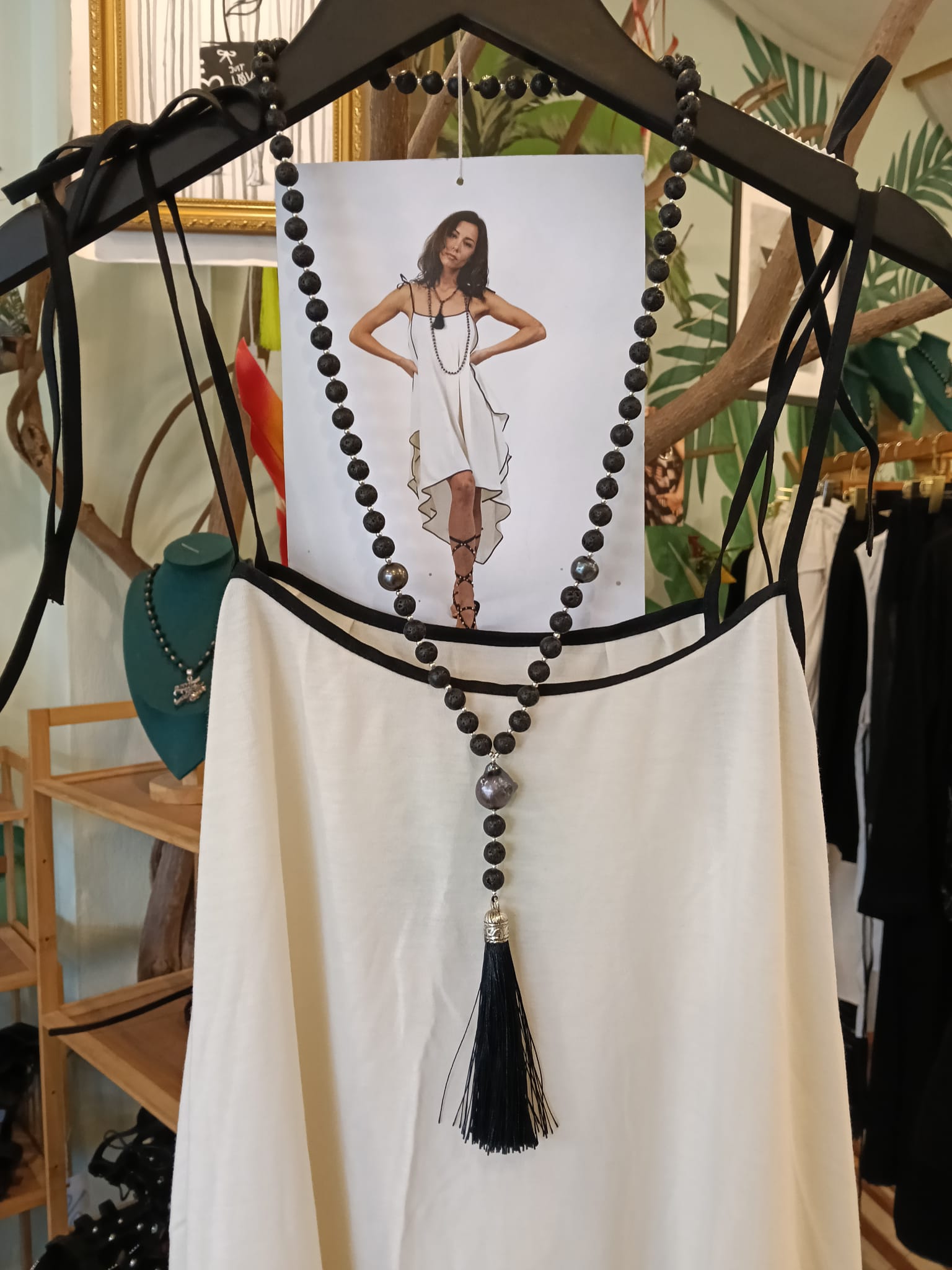 BLACK PEARL unisex long necklace necklace for him and for her BestPlanNoPlan