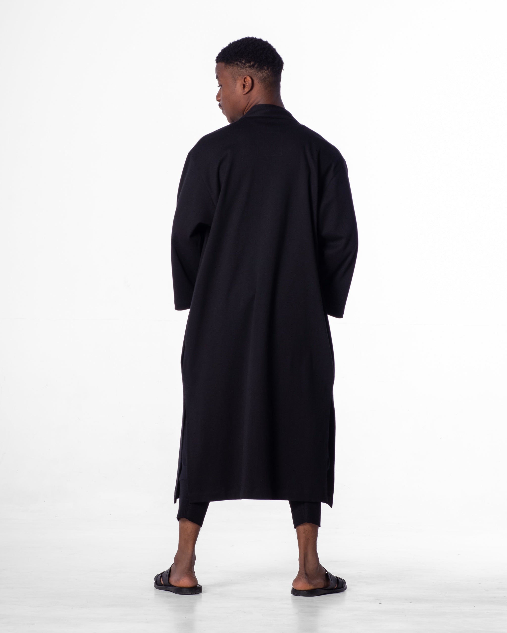 Minimalist Elegant Black Kimono, Slow Fashion Unique Design