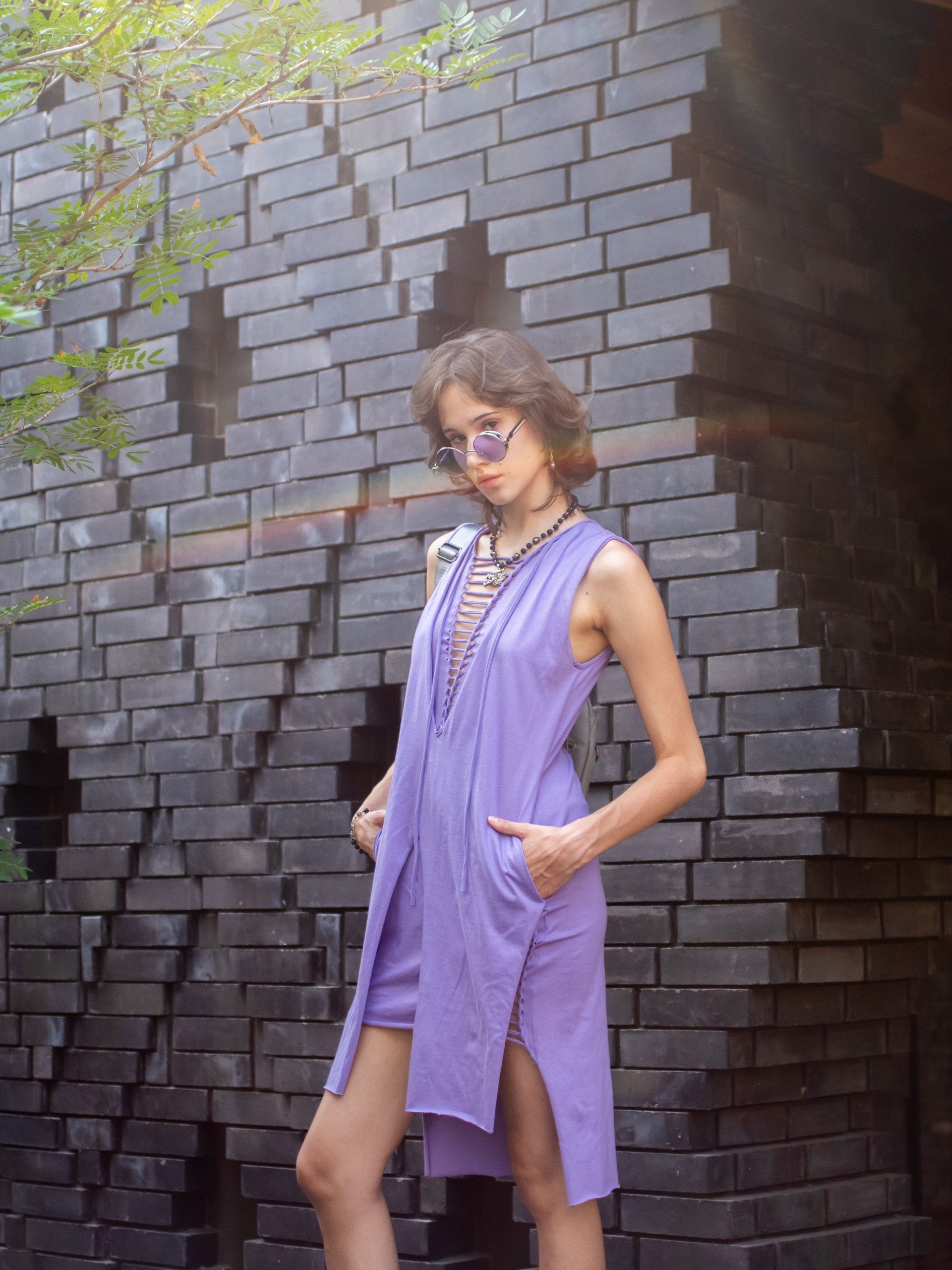 VEST Dress Women Purple