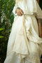 Bottom of the White Boho Loose fit dress made from unbleached Organic Cotton