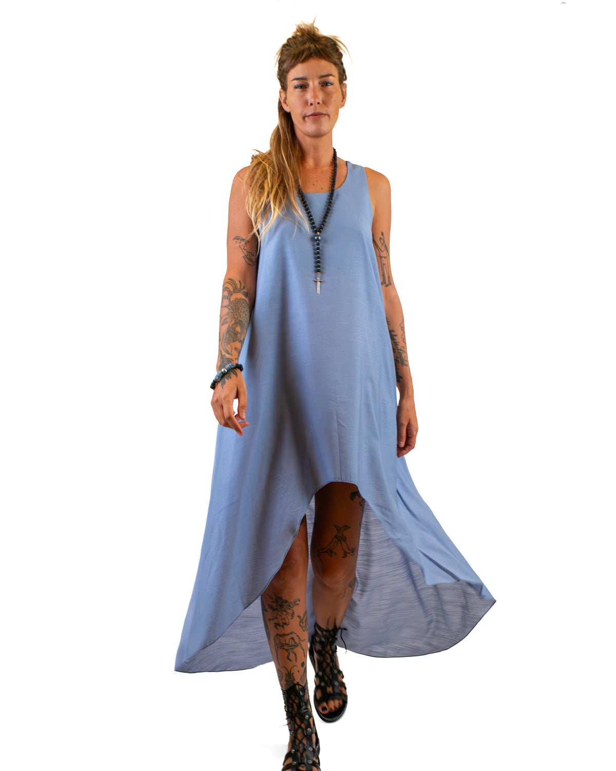 BREEZE Cotton-Silk Summer Dress Dress BestPlanNoPlan Blue