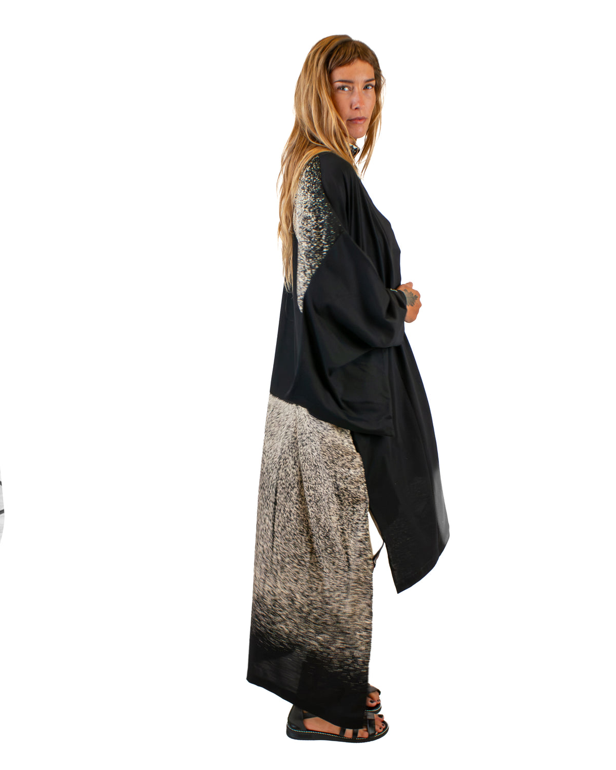 ECLIPSE Long Black Kimono BestPlanNoPlan Black