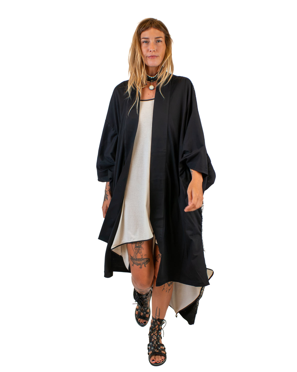 ECLIPSE Long Black Kimono Kimono BestPlanNoPlan