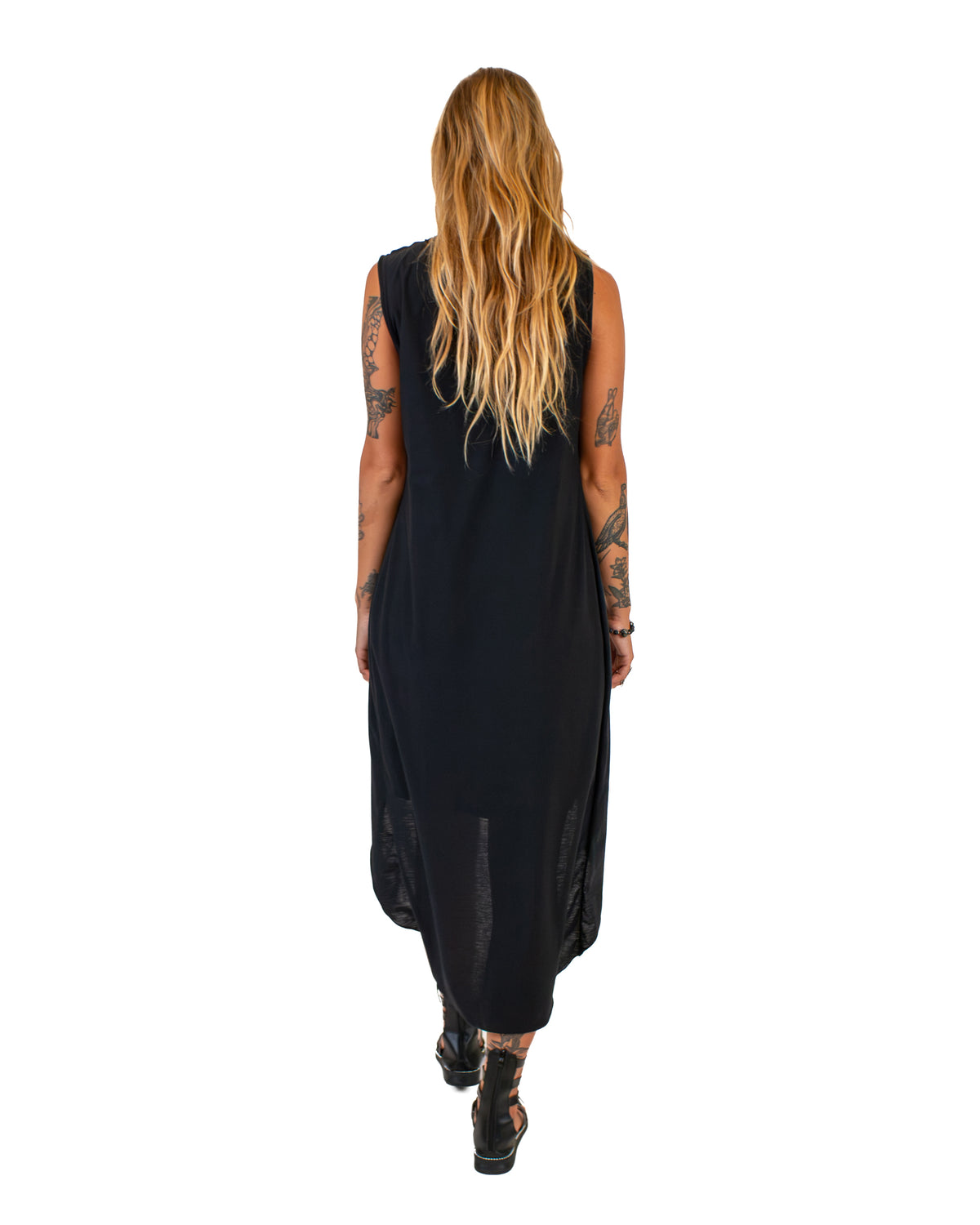 FLUIDY Draped Cotton Wrap Tunic Dress BestPlanNoPlan