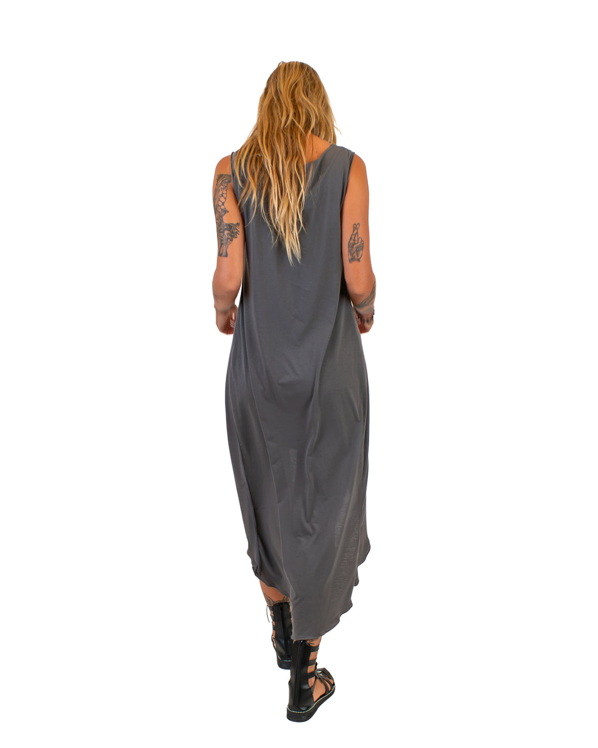 FLUIDY Draped Cotton Wrap Tunic Dress BestPlanNoPlan