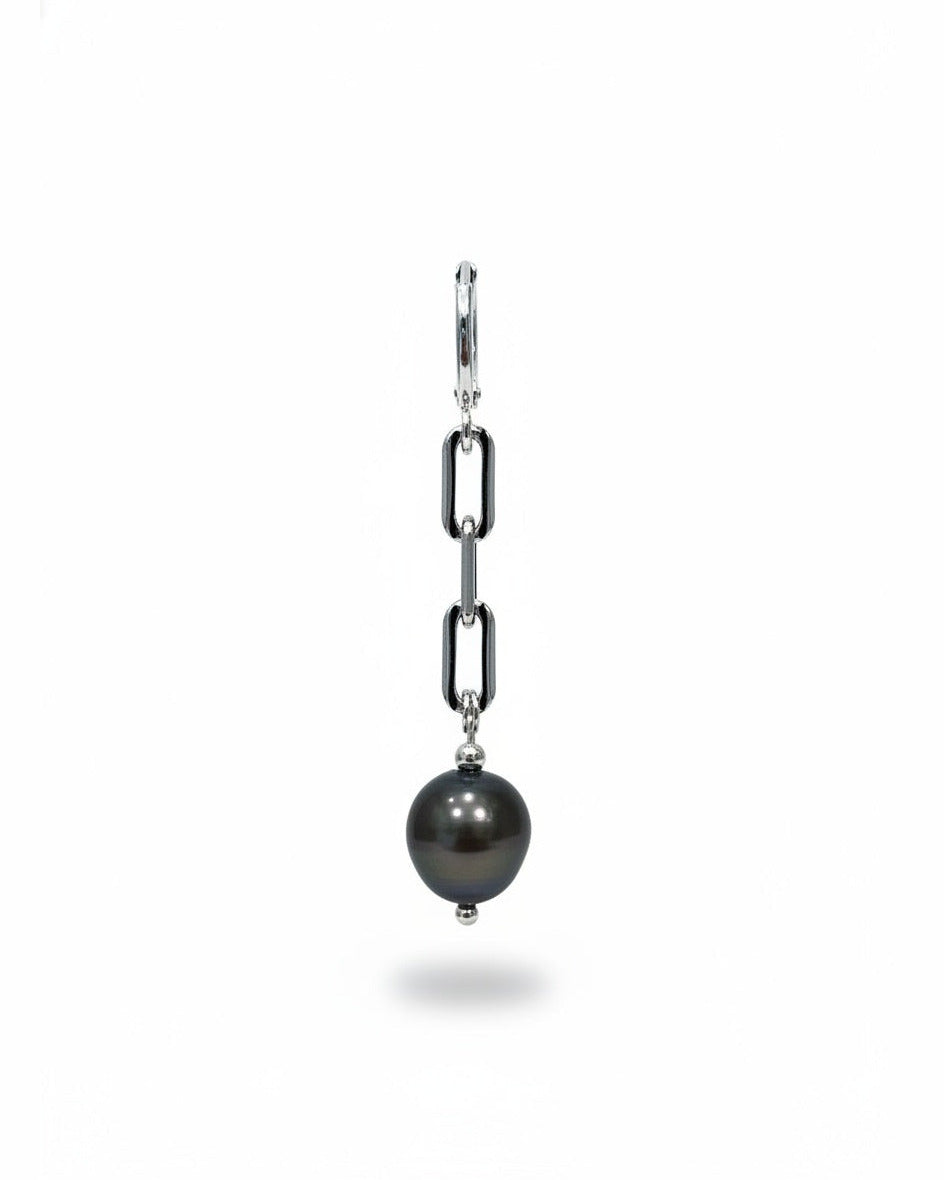 JACKY Black Pearl & Silver Earrings Accessories BestPlanNoPlan
