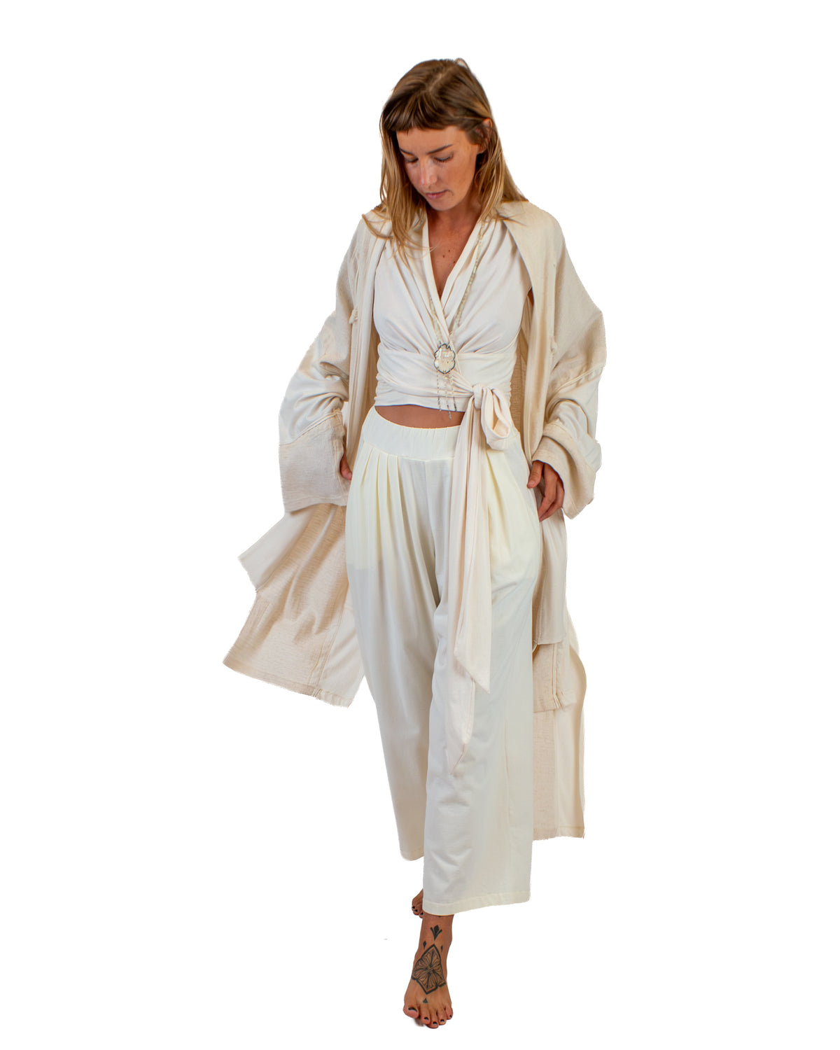 LINEN Long Kimono, Linen-Cotton Blend Kimono BestPlanNoPlan