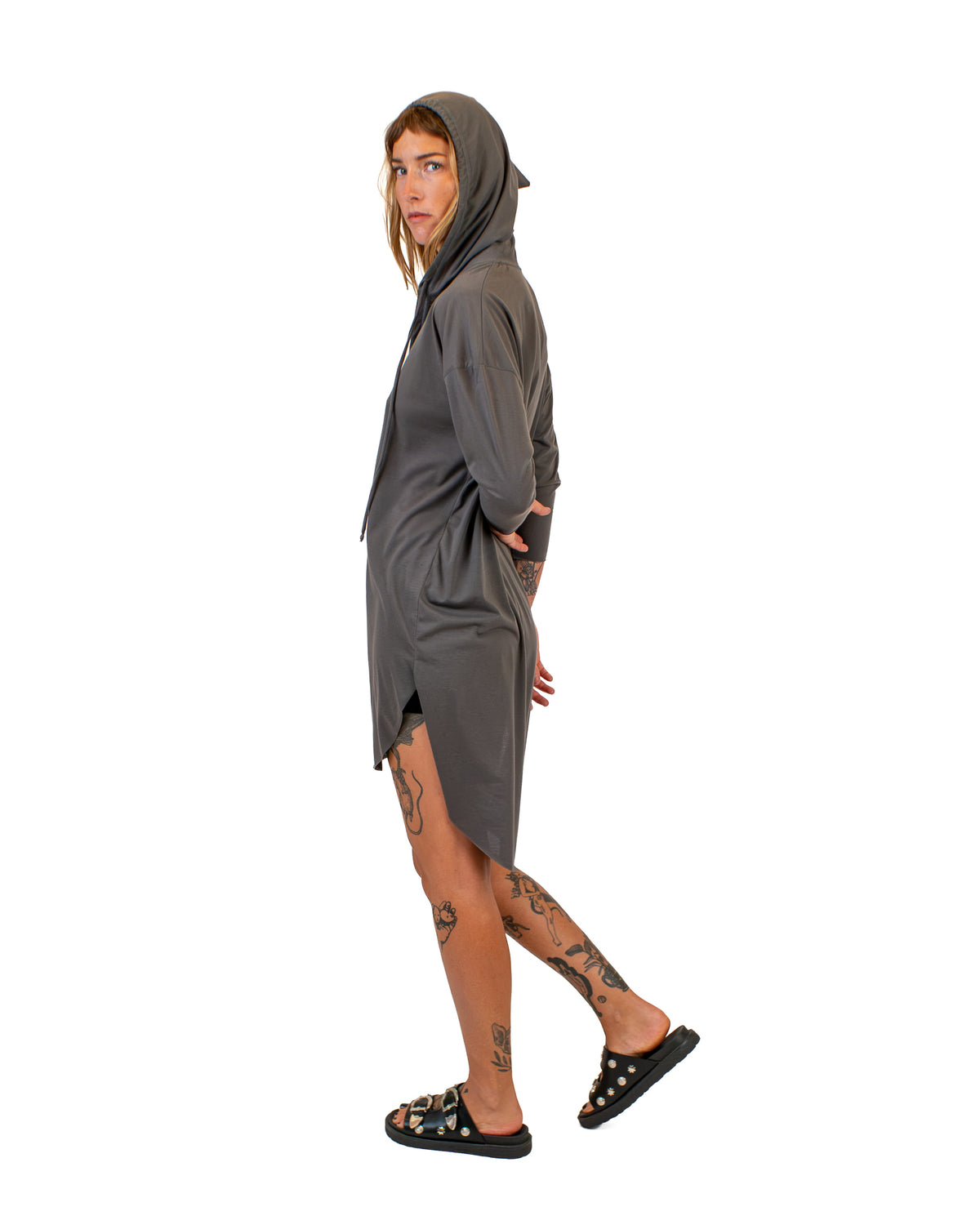 MONA Hooded Cotton Tunic Dress Dress BestPlanNoPlan