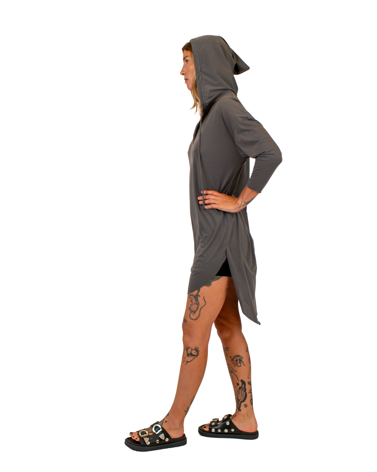 MONA Hooded Cotton Tunic Dress Dress BestPlanNoPlan