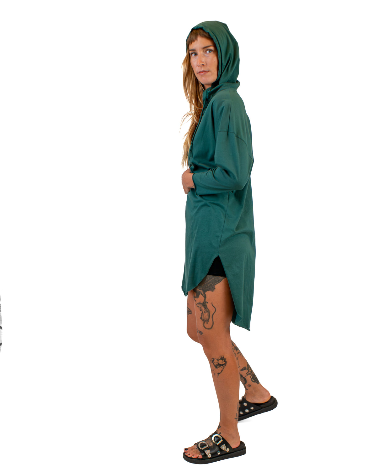 MONA Hooded Cotton Tunic Dress Dress BestPlanNoPlan