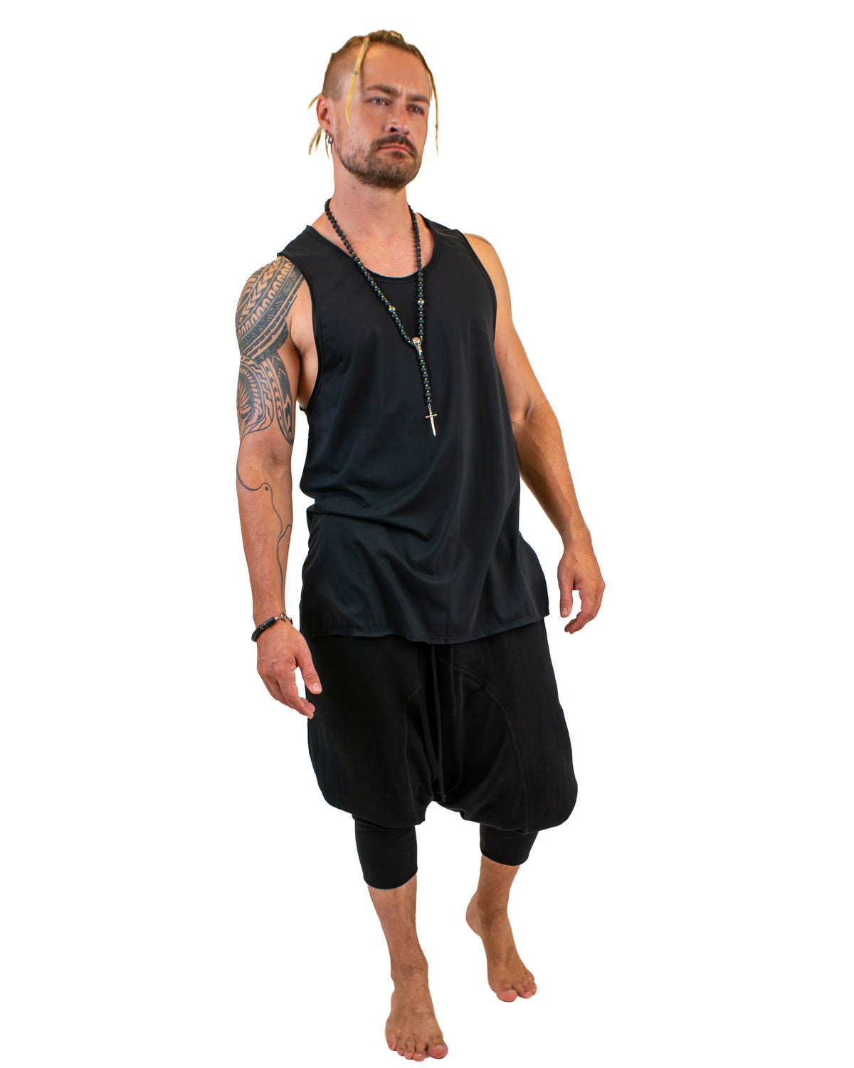 TANK Longline Cotton Top BestPlanNoPlan Black