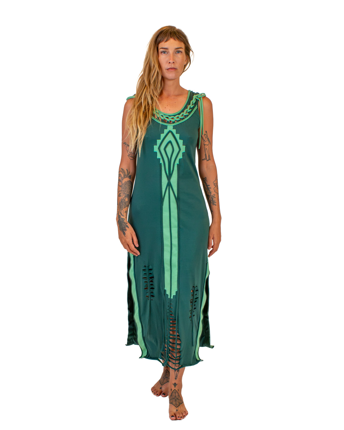 TOTEM Cotton Summer Dress Dress BestPlanNoPlan Green