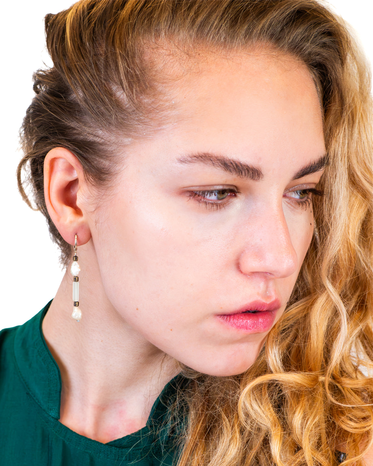 WHITE PEARL & Jade Silver Earrings Accessories BestPlanNoPlan