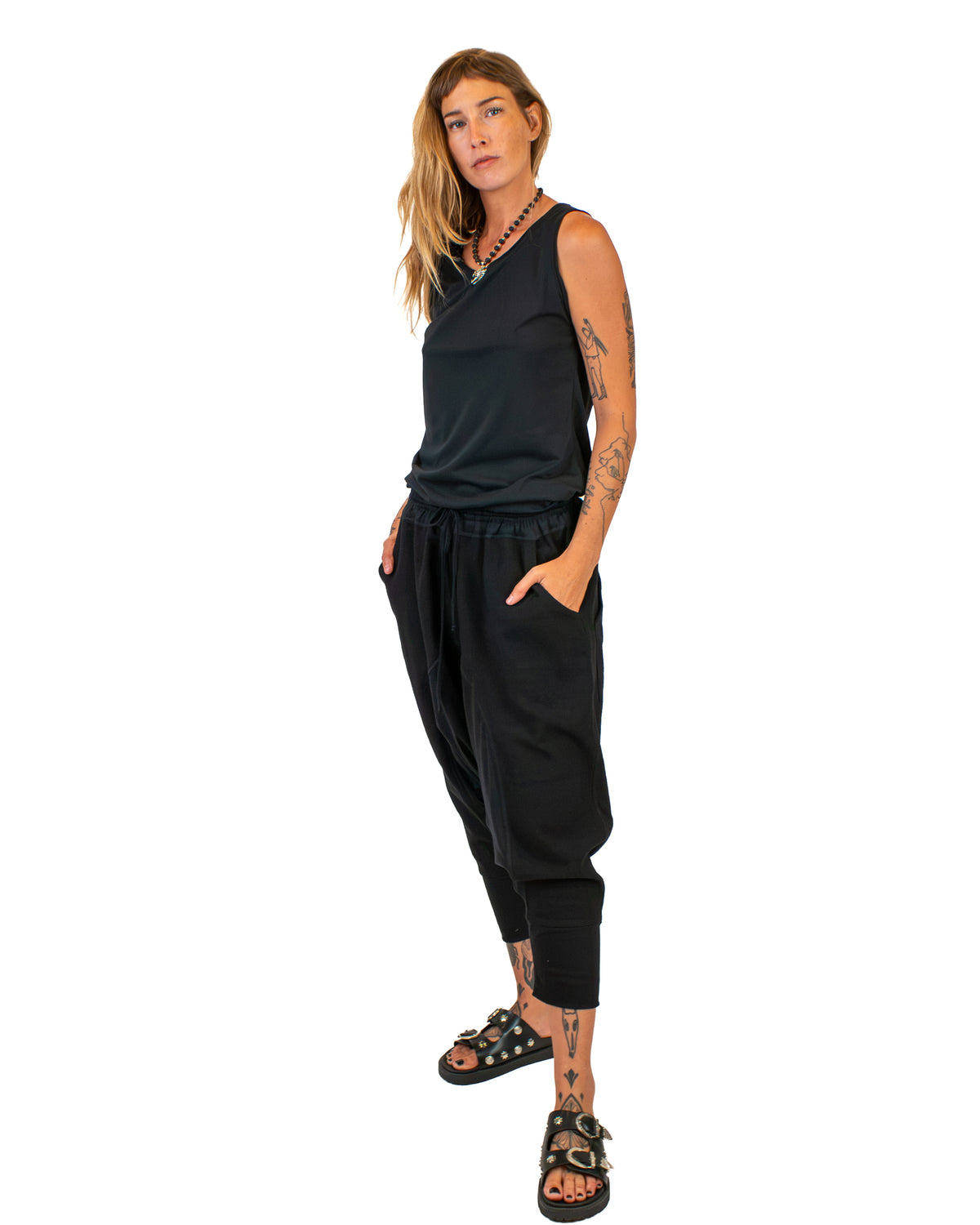 YOGA Fluid Cotton Jersey Pants Pants BestPlanNoPlan Black