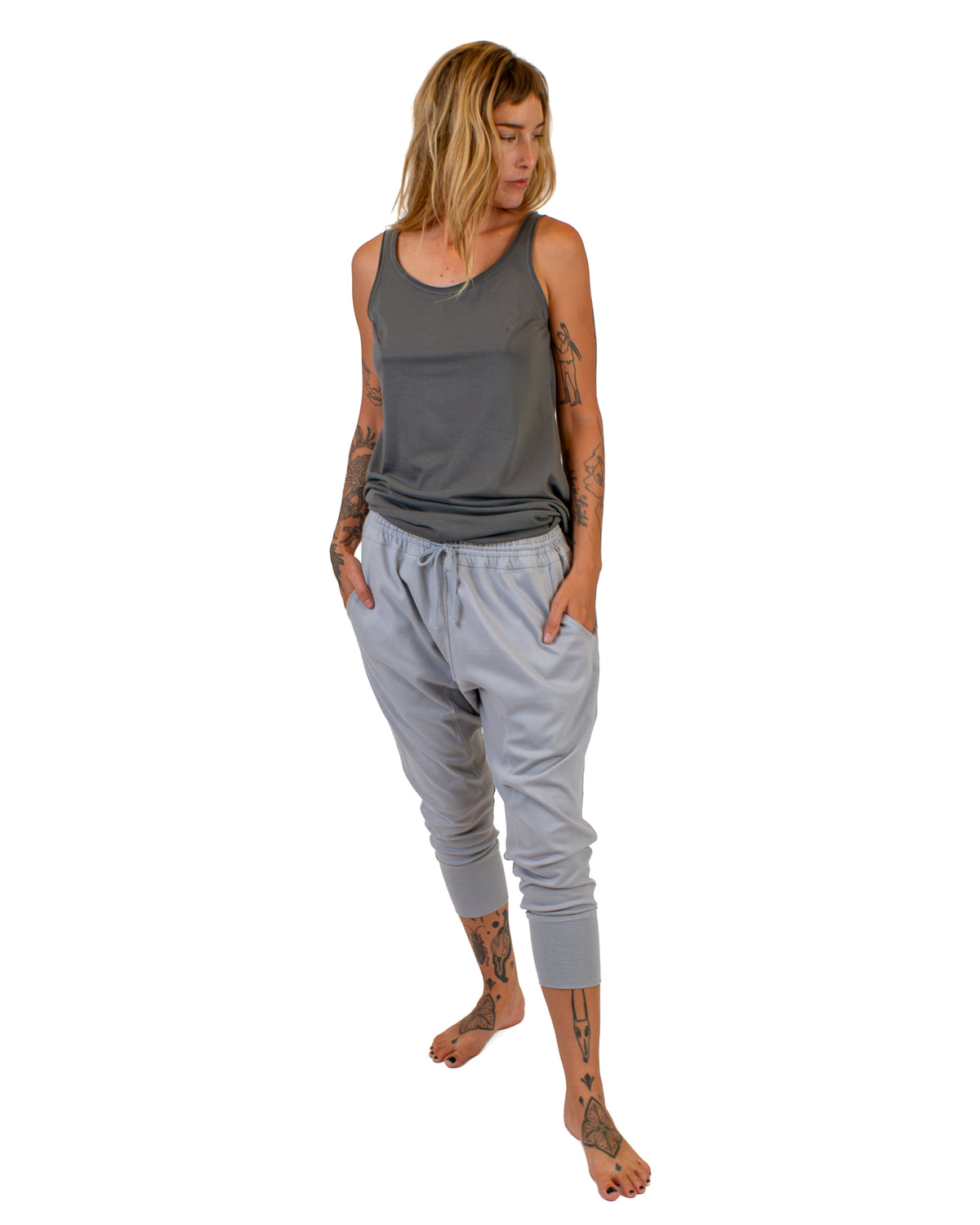 YOGA Fluid Cotton Jersey Pants Pants BestPlanNoPlan Gray