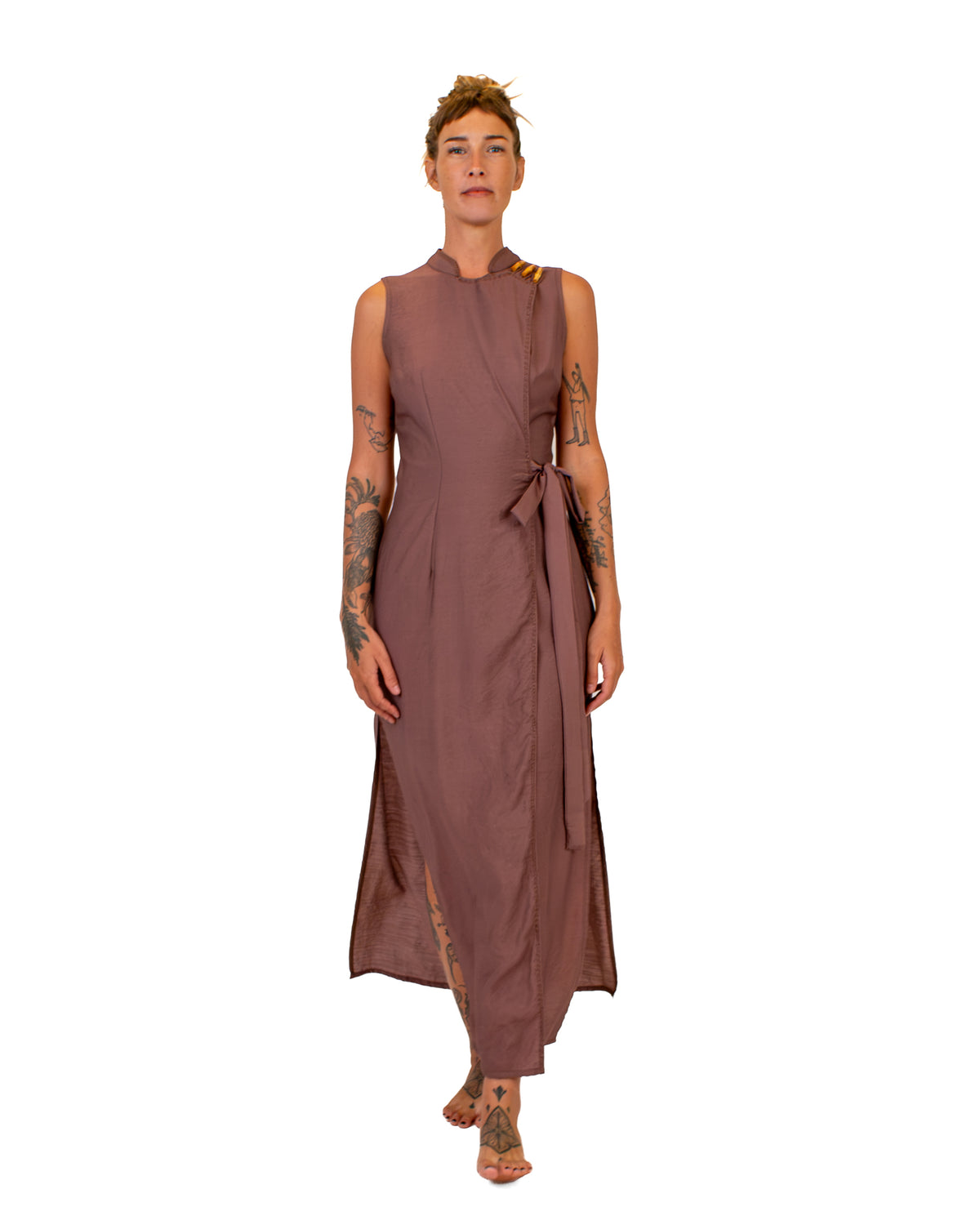 ZEN Silk-Cotton Wrap Dress BestPlanNoPlan Mauve
