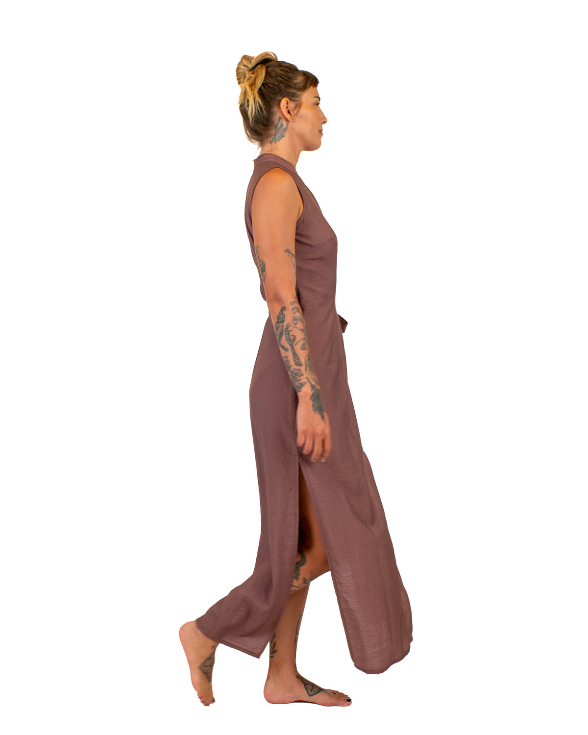 ZEN Silk-Cotton Wrap Dress BestPlanNoPlan Mauve